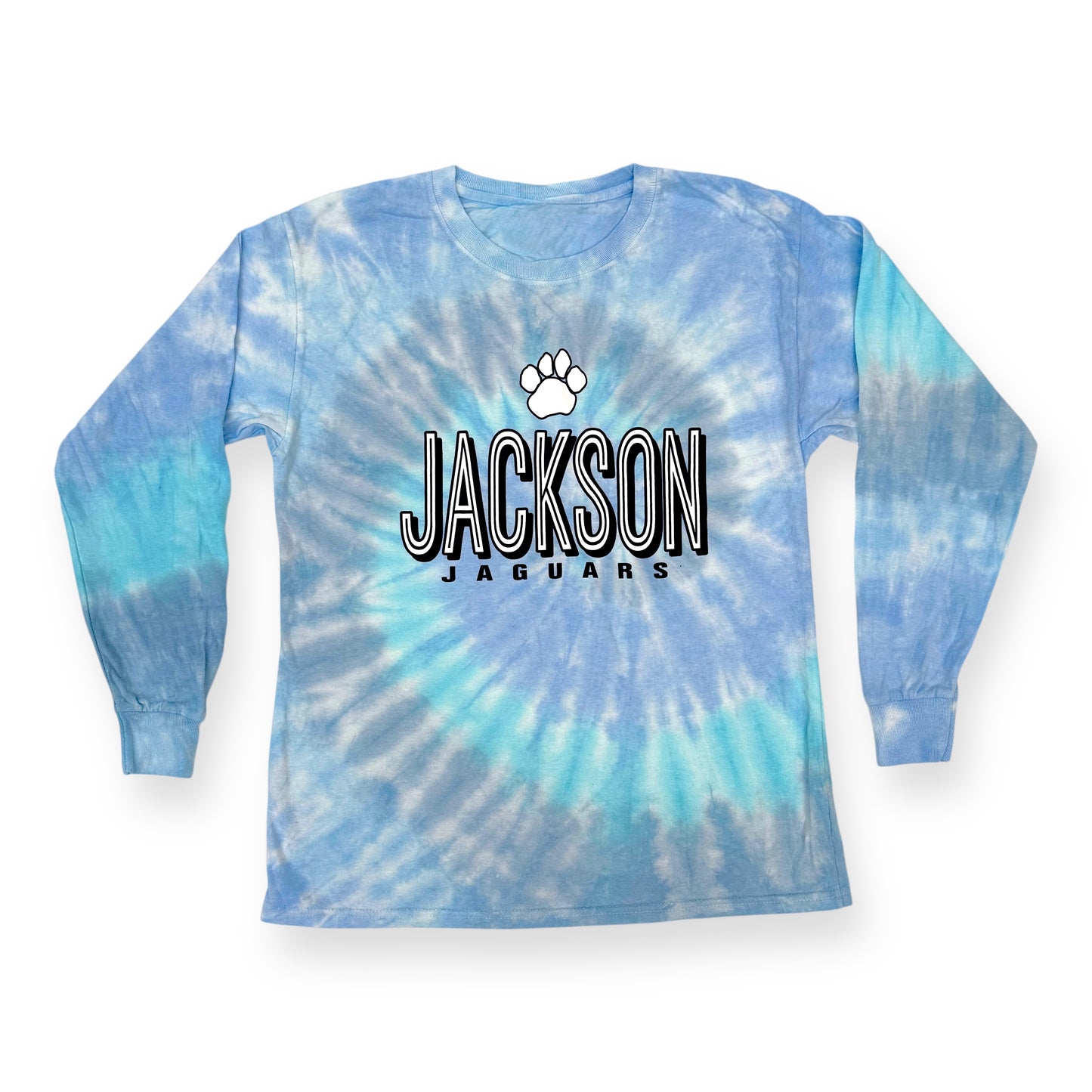 Blue Tie-Dye 'JACKSON JAGUARS' Long Sleeve Tee