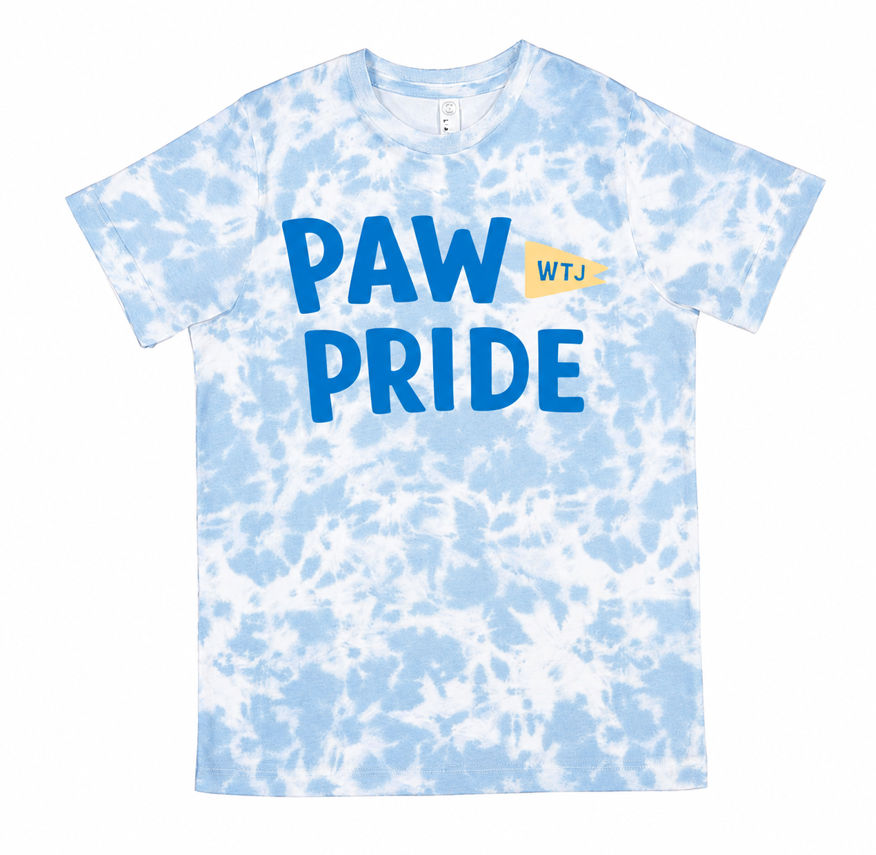 Blue "Paw Pride" Tie-Dye Tee