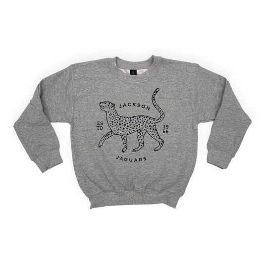Grey 'Retro Jaguar' ADULT Sweatshirt