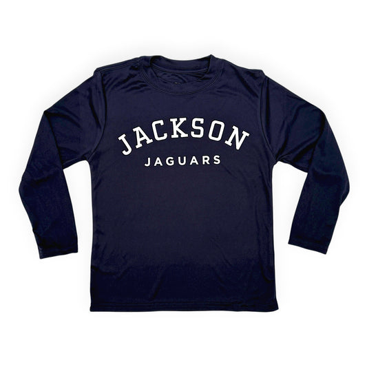 Navy 'Jackson Jaguar' Performance Youth Long Sleeve